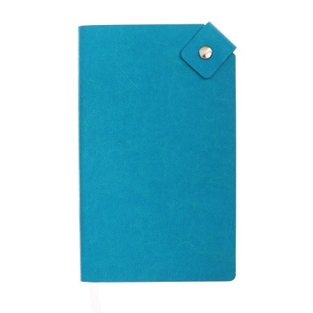 Leduced Diary, 120x200 mm 128 sheets, leatherette, gray block 70 g/m2, lies, refuge with a colored button, sea wave