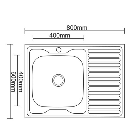 Kitchen car wash accoon AC6080, overhead, left, thickness 0.6 mm, 800x600x165 mm, decor-4