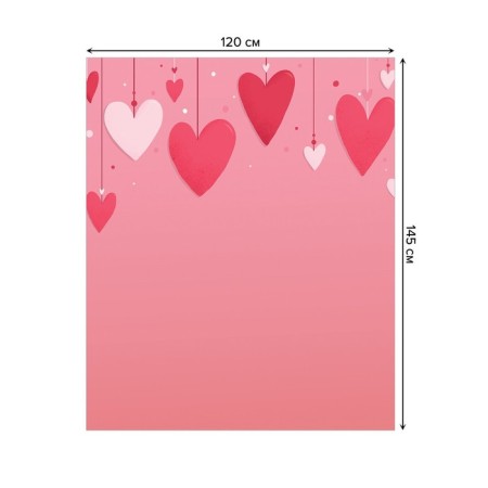Tables on the table "Decoration of hearts", rectangular, Saten, size 120x145 cm-1
