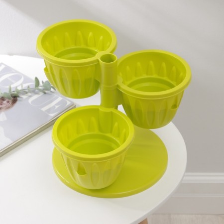 Kashpo multi -tiered “cascade”, 3 pcs, 700 ml, green color-2