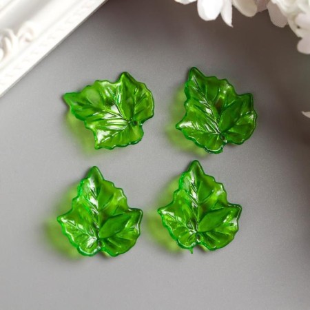 Decor for creativity plastic "Maple leaf" set 40 pcs 2.2x2.2 cm-1
