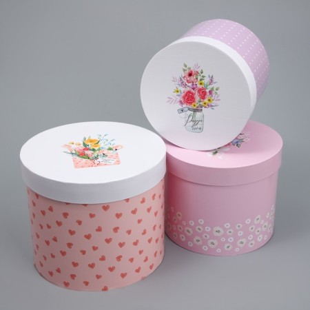 Set of hats 3 in 1, gift packaging, “bouquets”, 16 x 16 x 14–20 x 20 x 17 cm-1