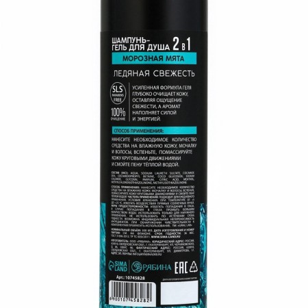Shower gel and shampoo 2B1 "frosty mint", 300 ml-11