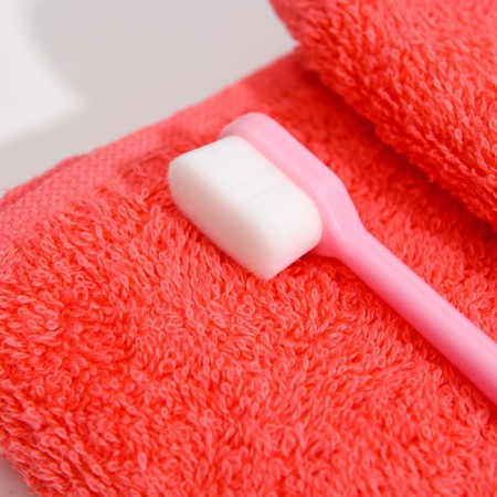 Super -meek toothbrush, 10,000 bristles, flat, pink-2