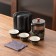 A set for a tea ceremony of 5 items per 3 persons: a cup 50 ml, a kettle 280 ml, black