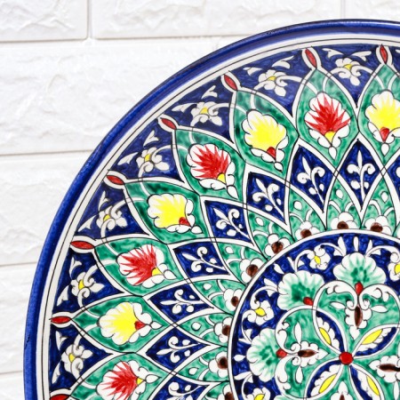 Largan Rishtan ceramics "Flowers", 36cm, blue-3