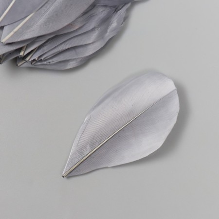Decorative goose feature "gray" in the shape of a sheet set 40 pcs h = 5-7 cm-2