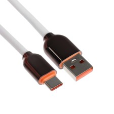 Type -C cable - USB, 6 A, PVC braid, 1 meter, white