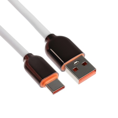 Type -C cable - USB, 6 A, PVC braid, 1 meter, white