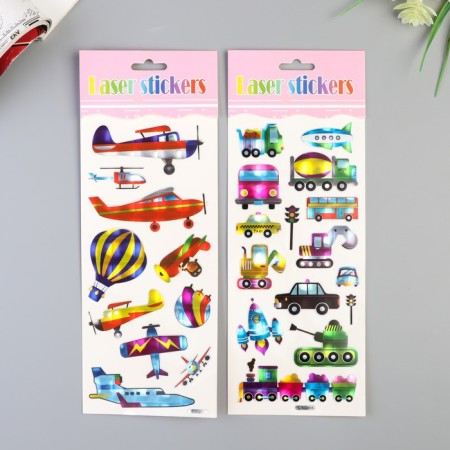 Sticker plastic holography "Transport" MIX 29x11 cm