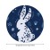 The tablecloth “Scandinavian bunny”, round, oxford, elastic band, size 120x120 cm, diameter 75-100 cm