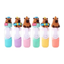 A set of markers of textbooks 6 pieces of 6 colors, in the pencil case on the zipper of Capybara