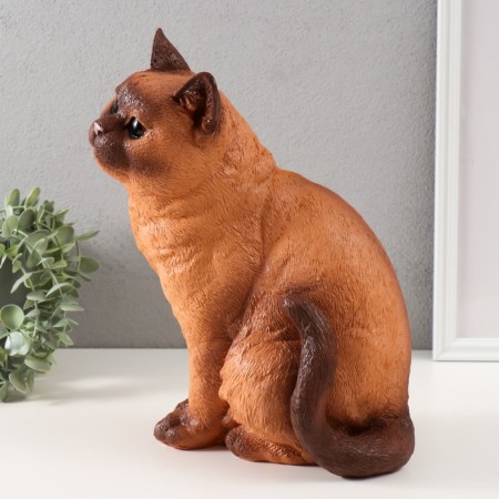 The piggy bank "Cat Siamese color" height 31.5 cm, width 16 cm, length 24 cm.-4