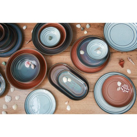 Porcelain dessert plate Magistro Garland, D = 17 cm, blue color-5