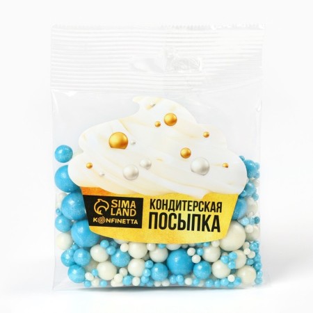 Sprinking confectionery soft: white, blue, 50 g.-2