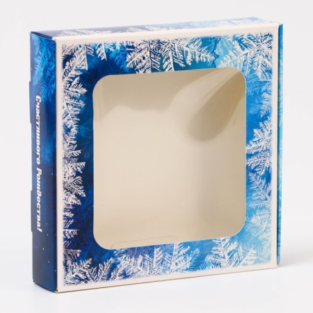 Gift box team with the window "Winter", 13 x 13 x 3 cm-1