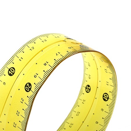 The set is geometric, silicone, flexible: ruler 30 cm, 2 squares, transport, mix-6