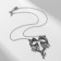 Pendant "Heart" with dragon, color black silver, 45 cm