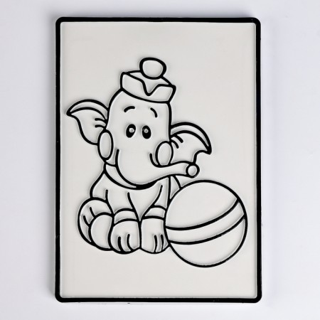Plasticine painting "Elephant", 12 × 18 cm-5