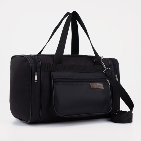 Sports bag with lightning, 3 outer pockets, black color