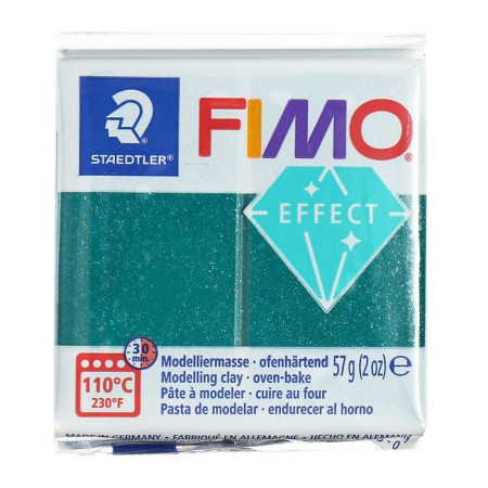 Plastic-polymer clay baked 57g Fimo Effect Galactic green 8010-562-1