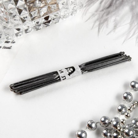 Hair hairpin "Classic" (set 10 pcs) 8 cm, black-1