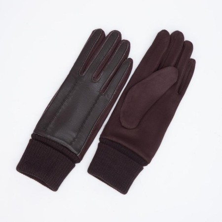 Gloves are female, dimensionless, without insulation, brown color