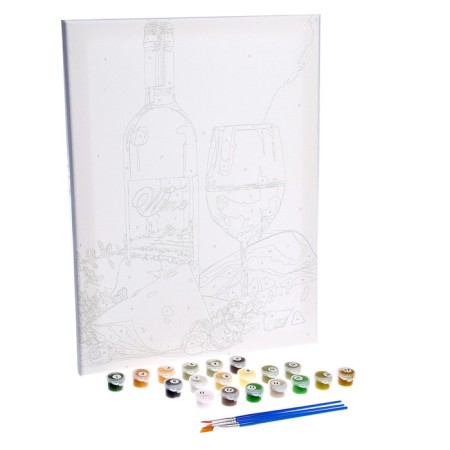 Picture on numbers on canvas with a subframe "White wine", 30x40 cm-2
