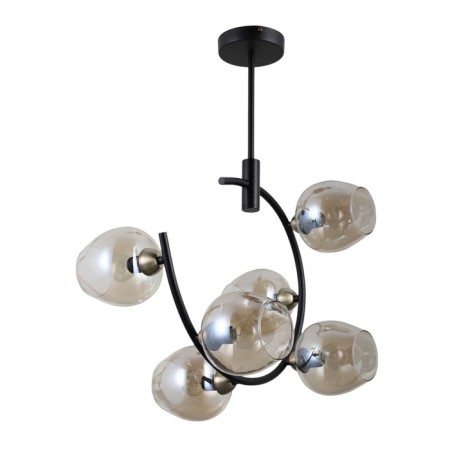 Lamp G71163/6BK+AB AMB, E14, 6x40W, Black Color