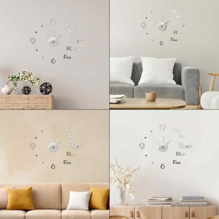 Watching interior, 3D "Bienn", silent, sticker, large, d-45 cm-1