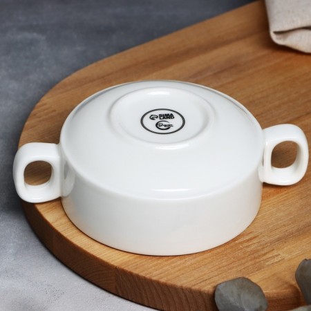 Clus with handles of ceramic "pleasant appetite", 10.5 x 5 cm, 220 ml, white color-5