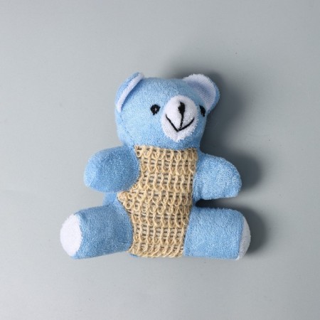 Body washcloth children's share "Mishutka", sisal, blue color-5