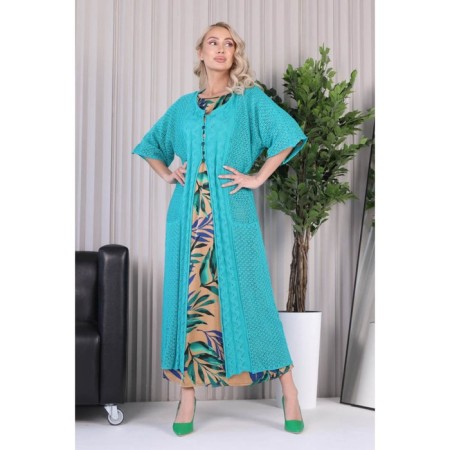 Cardigan female, size 50, green color-1