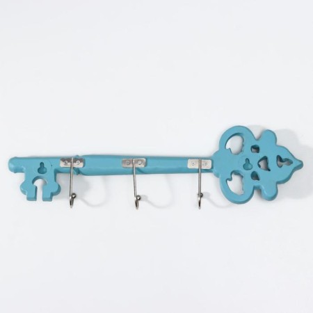 Hooks decorative polystone "Openwork key" Blue Patina 9x3x31.5 cm-2