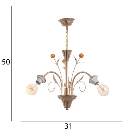 Glori chandelier BP 3x40W E27 Gold Model: 2600545-4