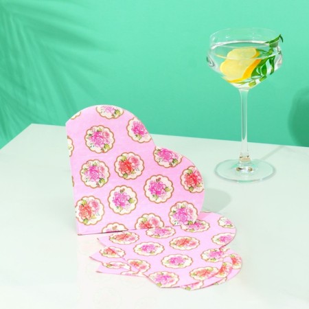 Napkin "Heart" 12pcs/UP "Flowers"-1
