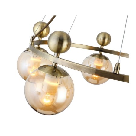Suspended EVOLUCE lamp. Sle106303-05. Pechio. 5x60 watts, E27, 62x62x22 cm, bronze color-8