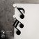 Earrings Plastic "Vivien" Notes, black and white color