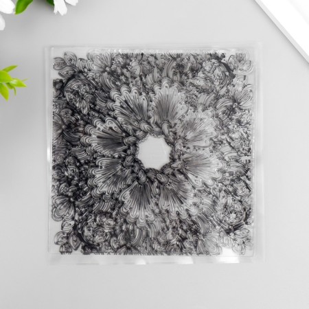 Stamp for creativity Silicon "Fluffy Leaves" 14x14 cm-2