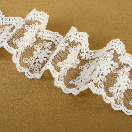 Lace on a grid, 55 mm × 9 ± 0.5 m, white color-1