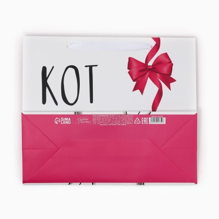 Gift Laminated horizontal package, packaging, “Cat in a bag”, Ml 23 x 27 x 11.5 cm-6
