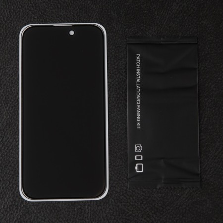 Protective glass for the iPhone 14 Pro, Antishpion, 9h, 0.33 mm, black frame-1