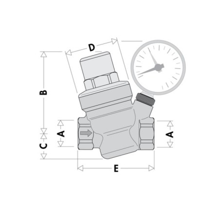 Редуктор давления STI, 3/4", на выходе 1-6 бар, 1.9 м3/час, латунь-1