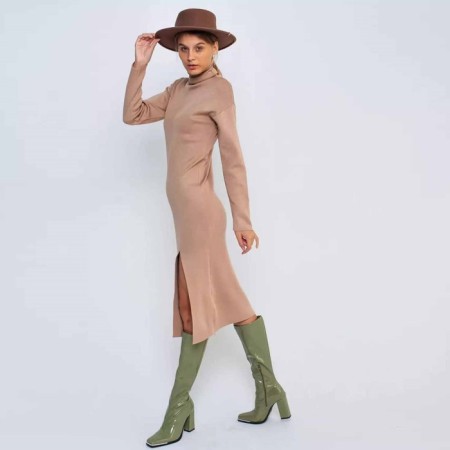 Women's dress, beige color, size 48-50 (One size)-2