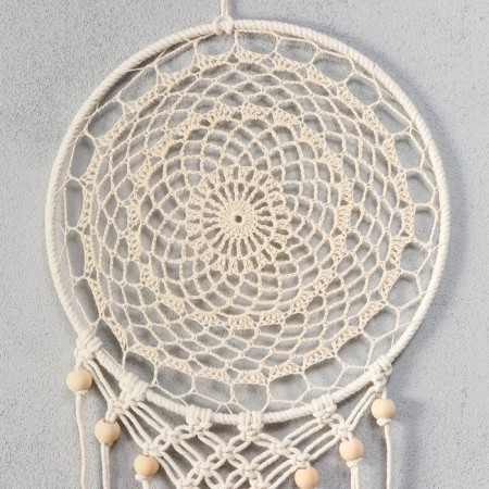 Panel wall -mounted macrame technique "Lace with beads" 82x30 cm-1
