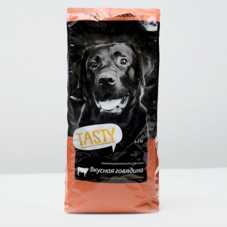 Dry feed Tasty for dogs, beef, 2.2 kg