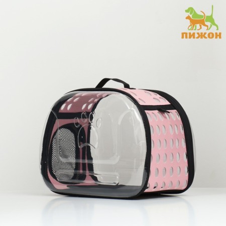Carriage for animals is transparent, 42*32*28 cm, pink