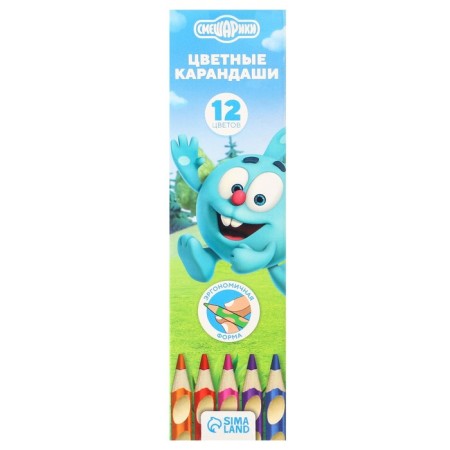 Colored pencils, 12 colors, trihedral, Smeshariki-7