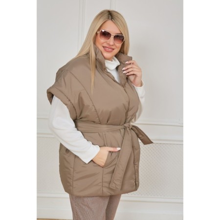 Women's vest, size 58, beige color-2