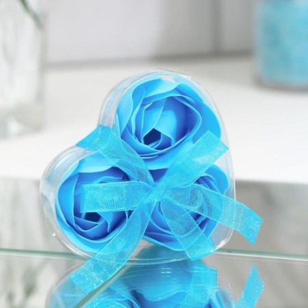 Soap roses, blue, set of 3 pcs.